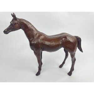 Large 11.5 Inch Tall Red Mill Standing Horse made of Crushed Pecan Shells USA